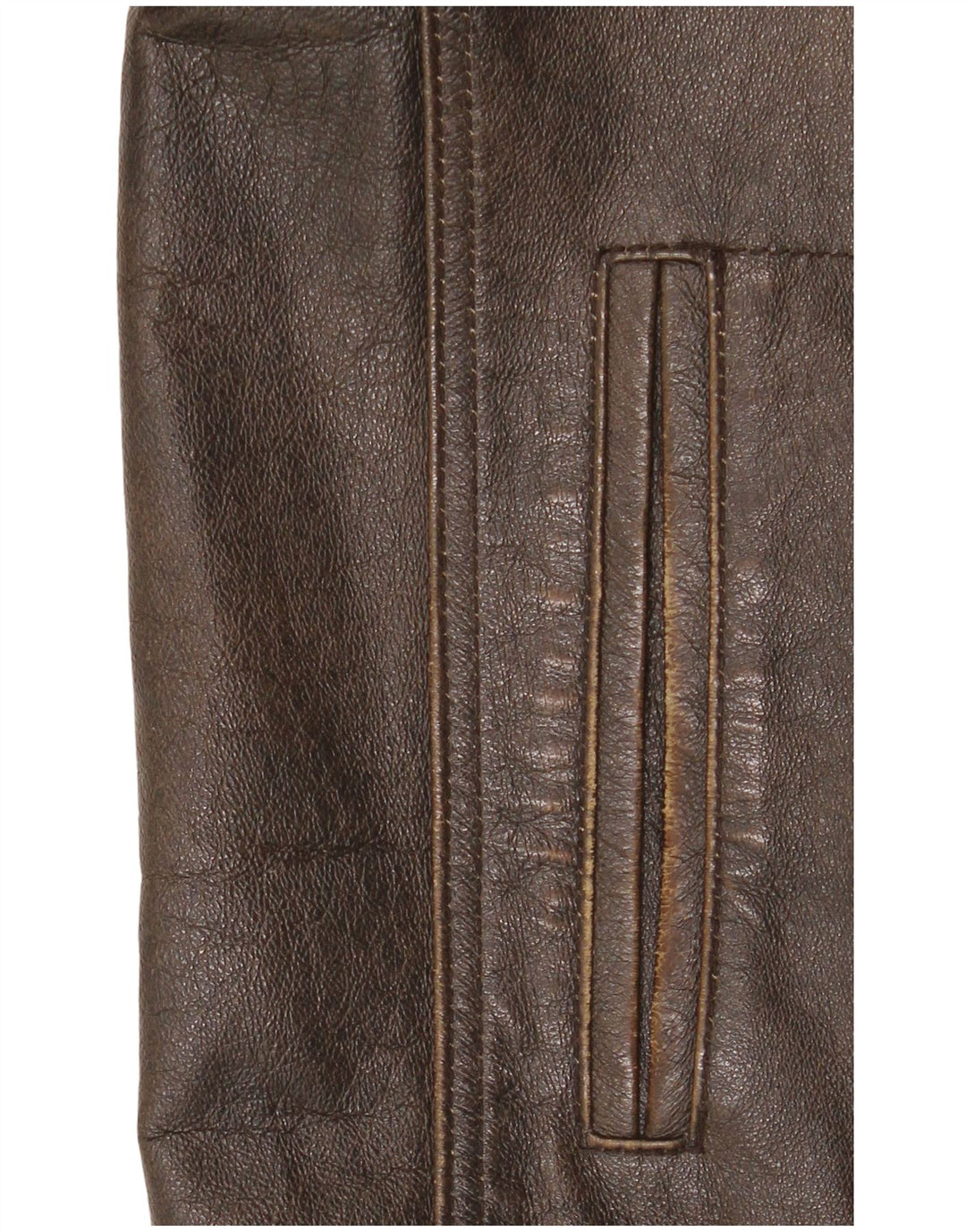 Jaqueta de couro masculina Route 66 UK 40 grande couro marrom