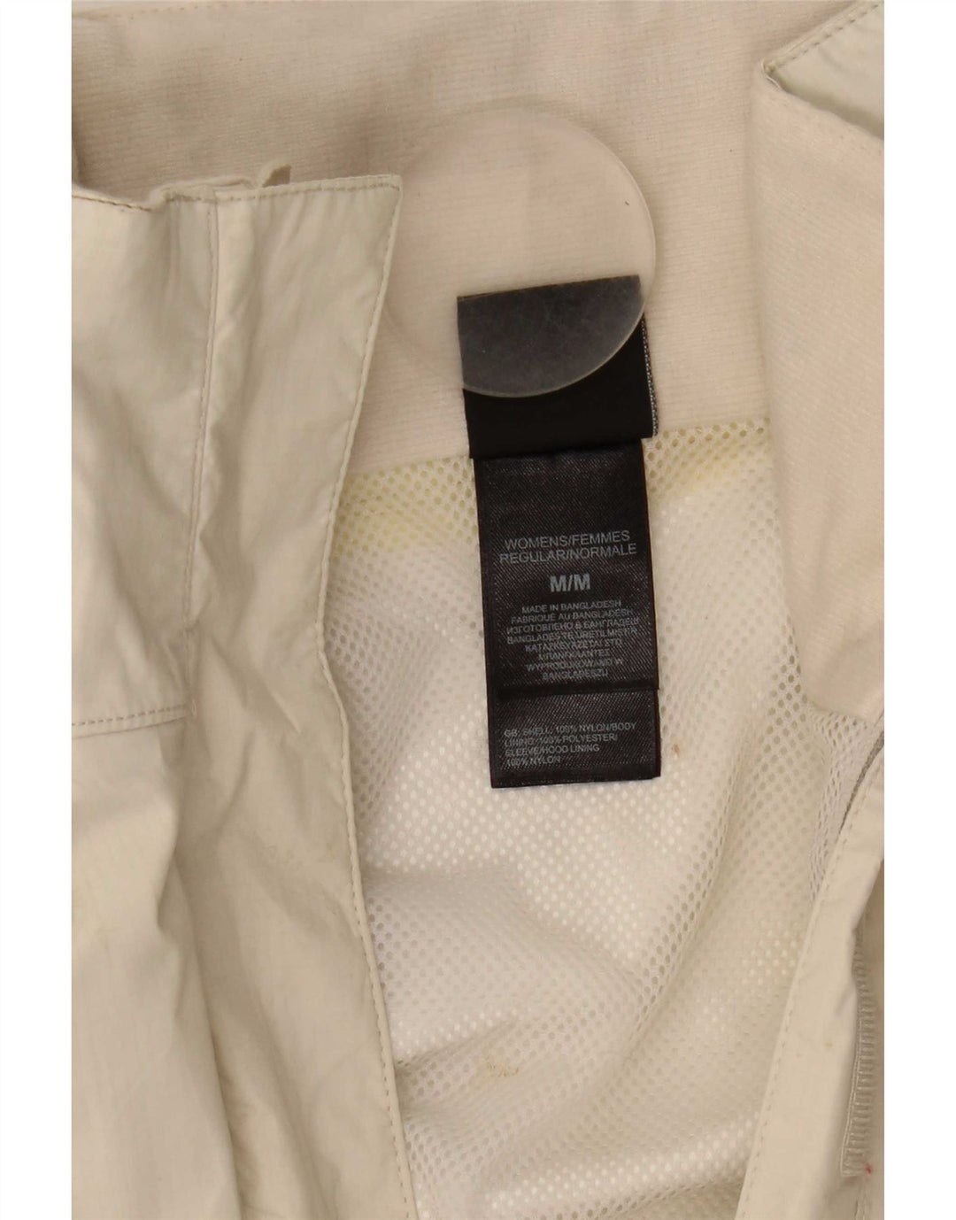 Jaqueta de chuva feminina com capuz The North Face UK 14 nylon branco médio
