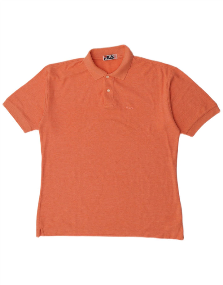 Camisa polo masculina Fila IT 50 algodão laranja médio