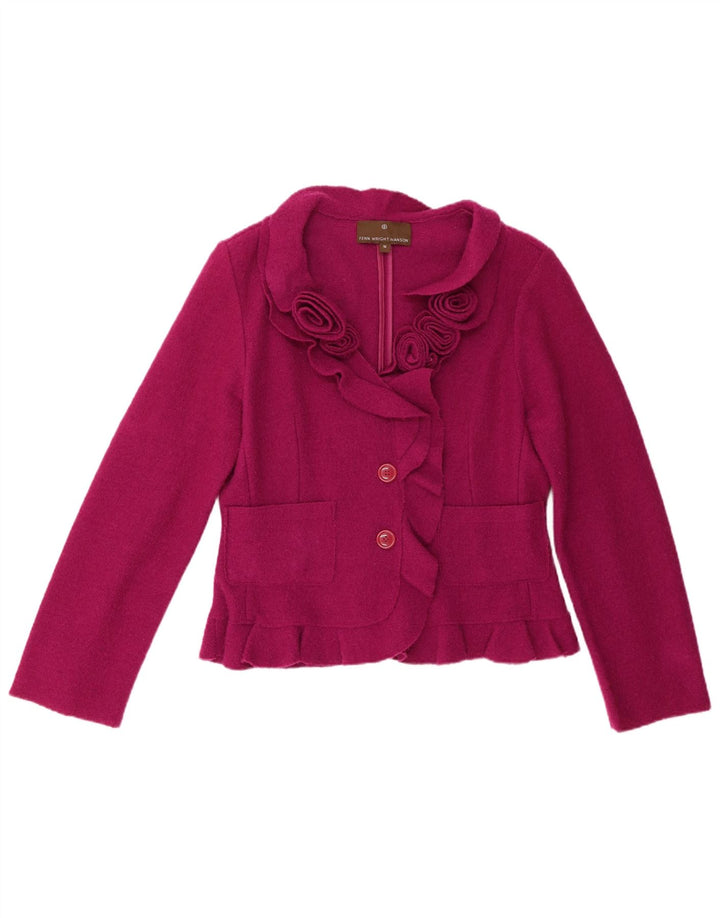 Jaqueta blazer feminina Fenn Wright Manson com 2 botões Reino Unido 16 grande rosa floral