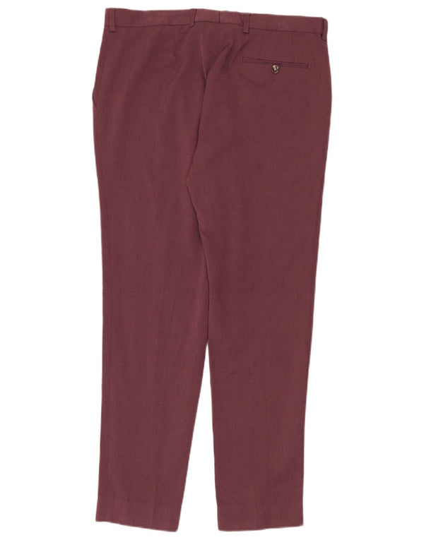 Calças masculinas Marks & Spencer Super Slim Fit Chino W34 L31 Borgonha
