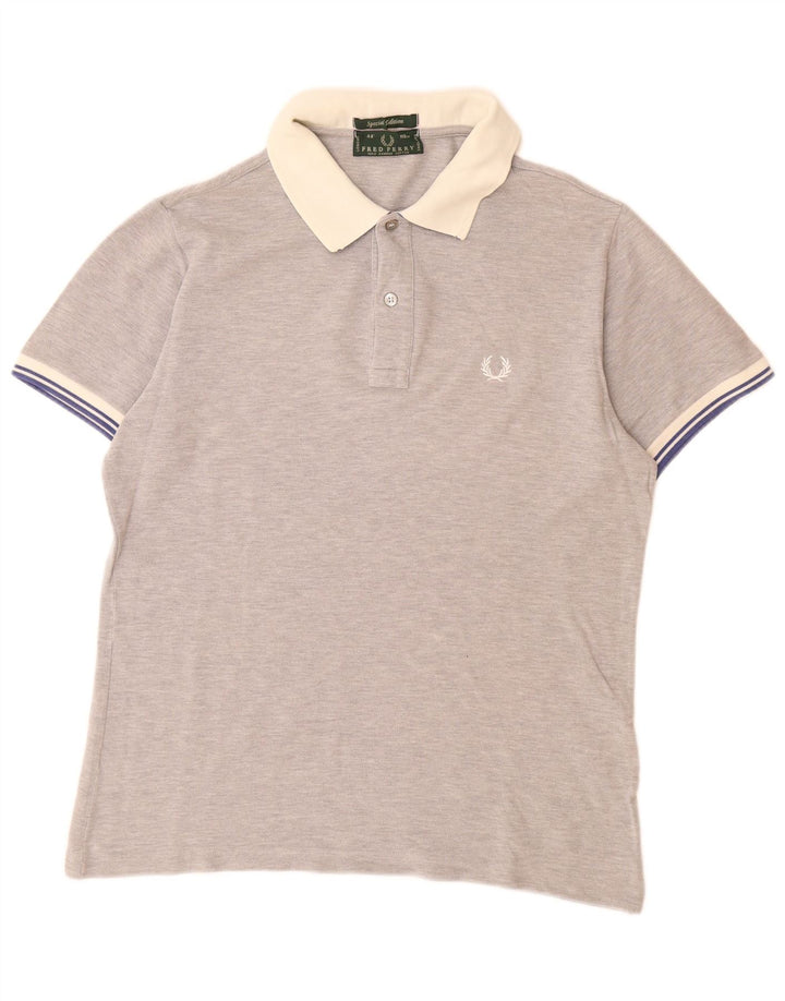 Camisa polo masculina FRED PERRY algodão cinza médio