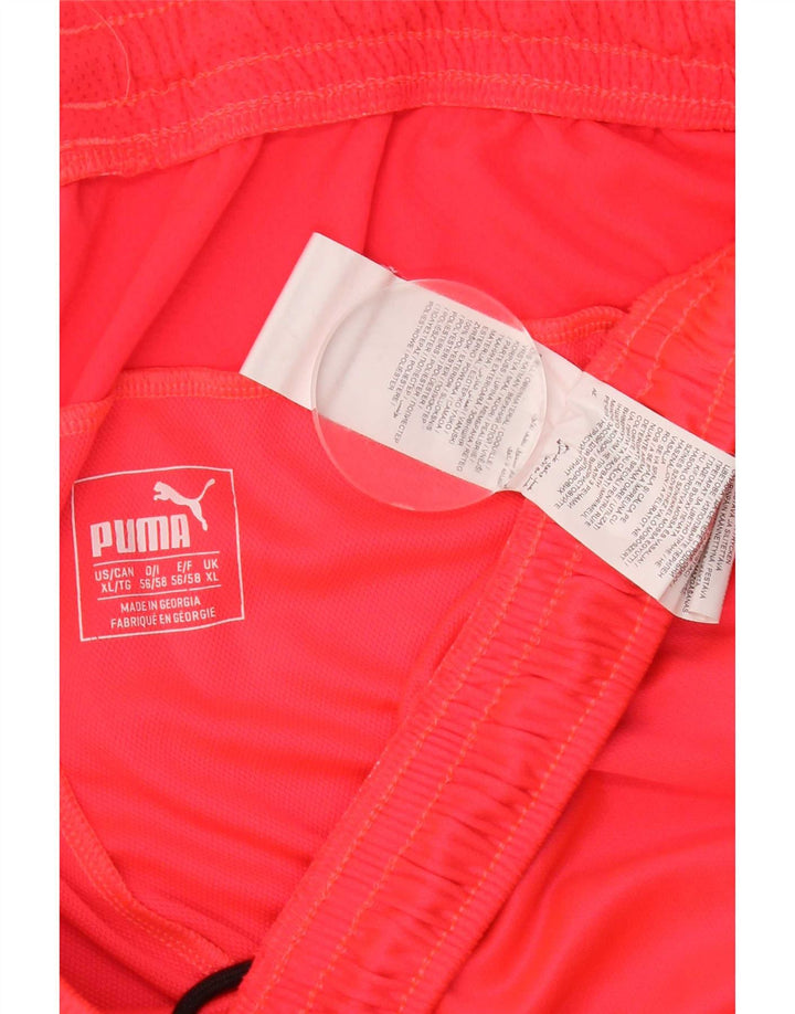 Shorts esportivos masculinos Puma XL poliéster manchado vermelho