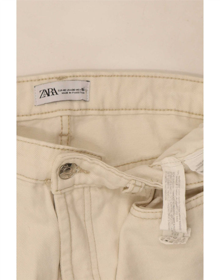 Calça jeans reta feminina Zara EU 40 médio W30 L27 algodão branco