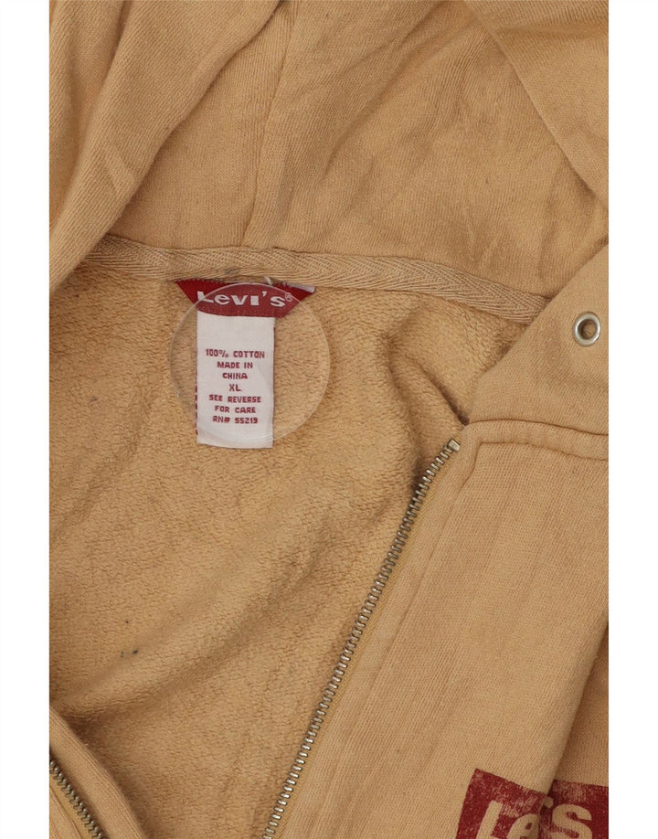 LEVI'S Womens Zip Hoodie Sweater UK 18 XL Beige Cotton Vintage Levi's and Second-Hand Levi's from Messina Hembry 