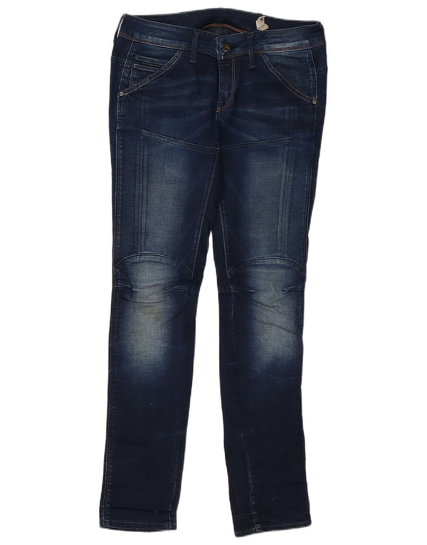 Jeans slim feminino G-Star W27 L32 algodão azul marinho
