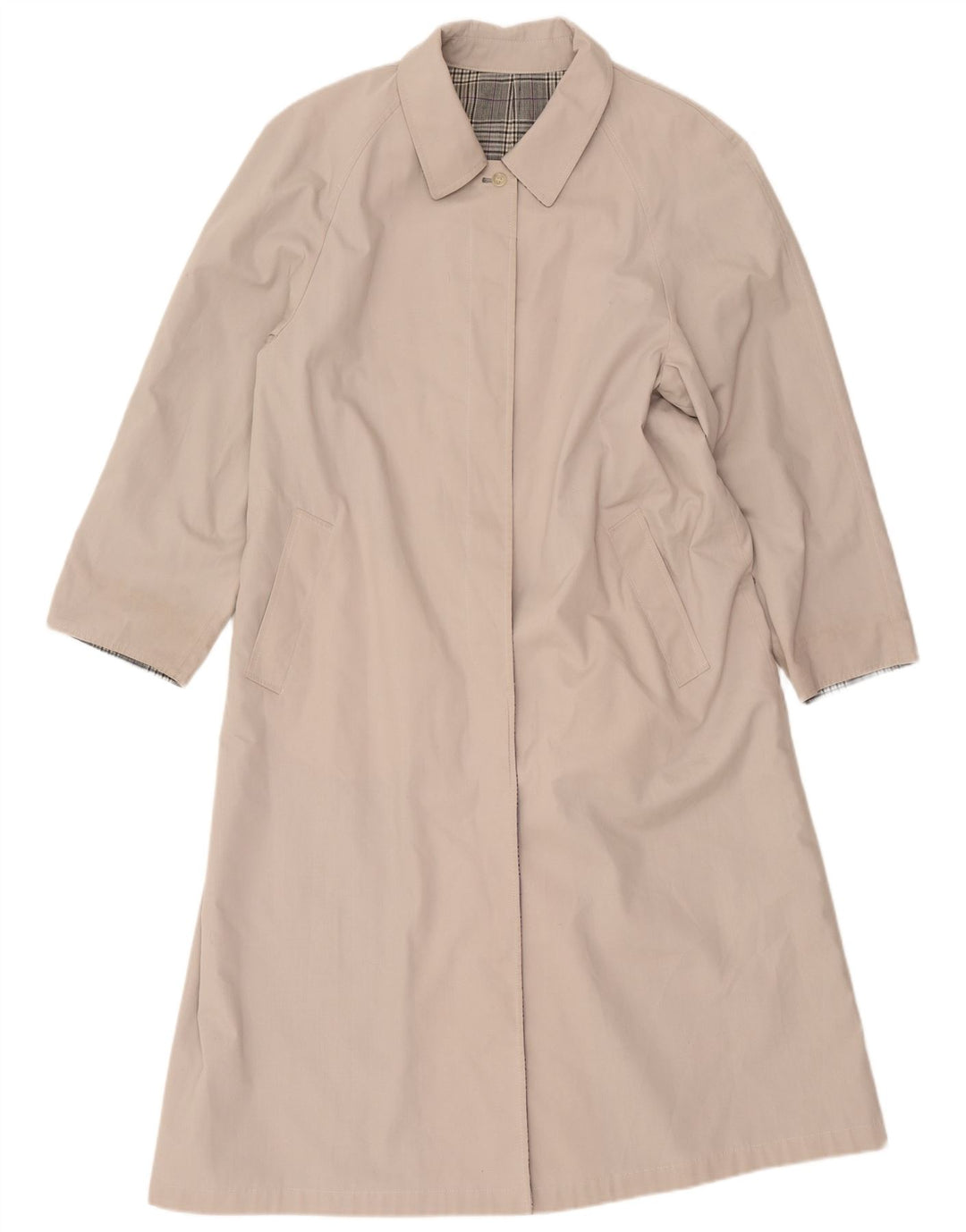 Sobretudo reversível feminino vintage UK 12 bege médio