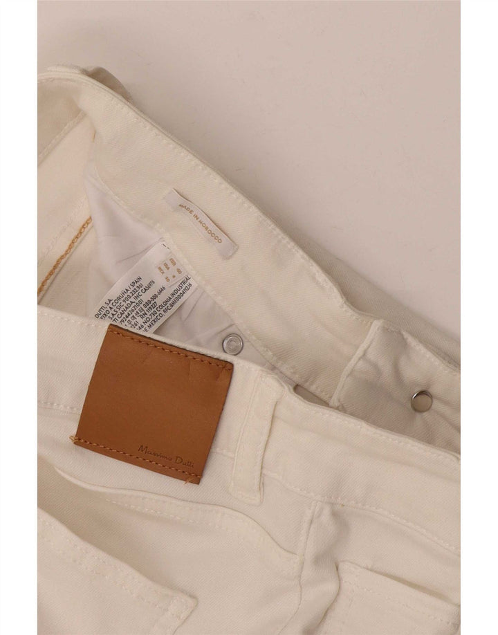 Jeans Bootcut feminino Massimo Dutti EU 40 médio W30 L34 algodão branco