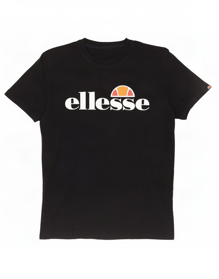 Camiseta masculina Ellesse com estampa gráfica grande de algodão preto