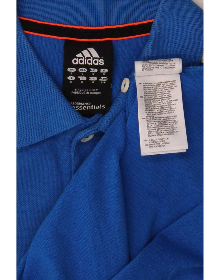 Camisa Polo Masculina Adidas Climalite Pequena Azul Algodão