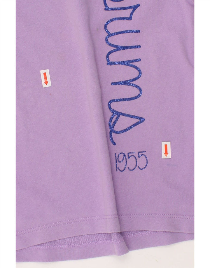 BRUMS Girls Graphic Sweatshirt Jumper 2-3 Years Purple Cotton Vintage Brums and Second-Hand Brums from Messina Hembry 