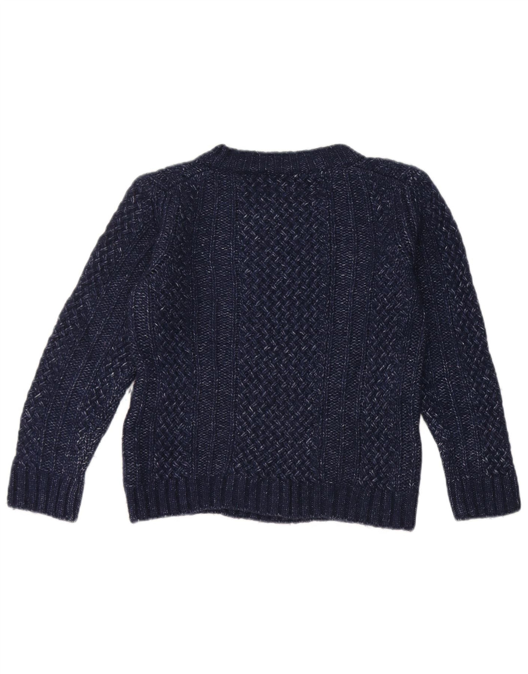 Suéter feminino Massimo Dutti com gola canoa Reino Unido 12 médio azul marinho