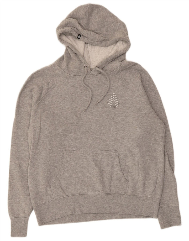 Jumper feminino com capuz Volcom US 10 grande algodão cinza