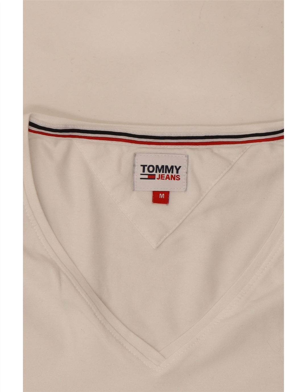 Camiseta Tommy Hilfiger Mulher Top UK 12 Médio Branco