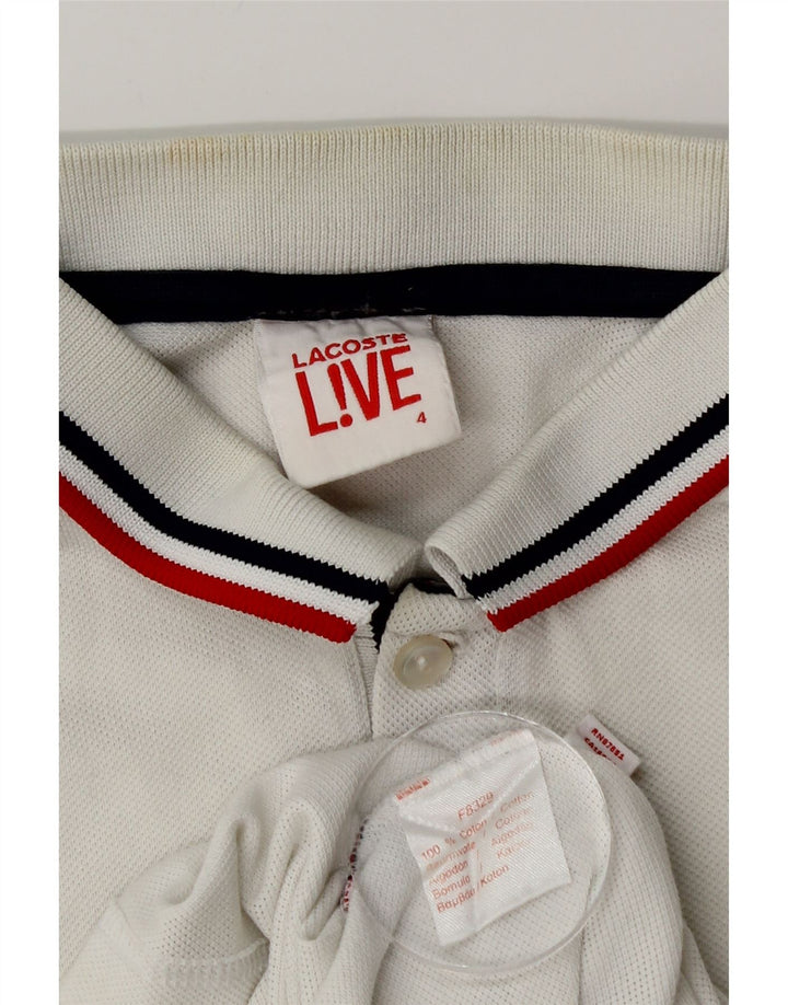 Camisa polo masculina LACOSTE tamanho 4 médio algodão branco