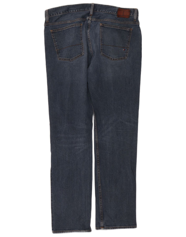 Tommy Hilfiger Masculino Hudson Cintura Baixa Jeans Reta W36 L32 Azul Algodão