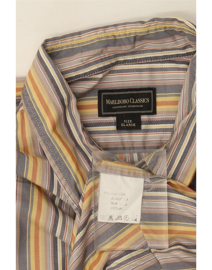 Camisa masculina Marlboro Classics XL cinza listrado algodão