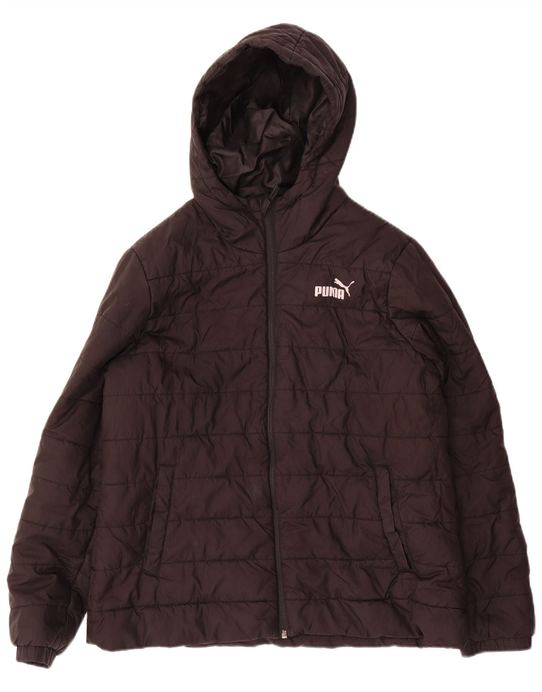 Jaqueta acolchoada com capuz feminina Puma UK 16 grande poliéster preto