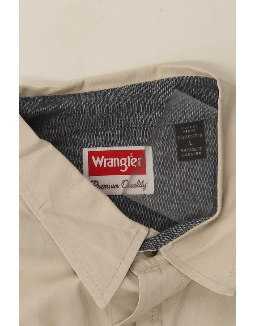 Camisa masculina de manga curta WRANGLER grande algodão bege
