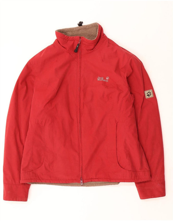 Jaqueta corta-vento feminina Jack Wolfskin UK 18/20 XL poliéster vermelho