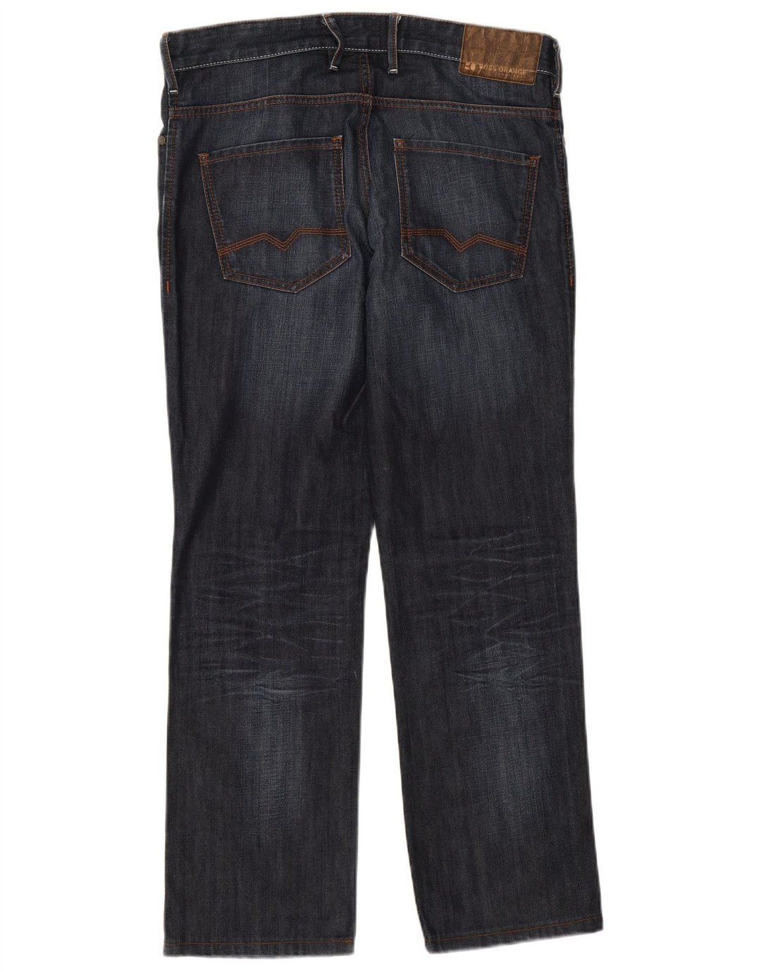 Hugo Boss Mens Straight Jeans W32 L29 Azul Marinho Algodão