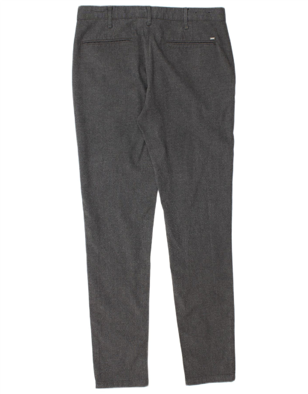 Zara Mens Slim Chino Calças EU 40 Médio W31 L30 Poliéster Cinza