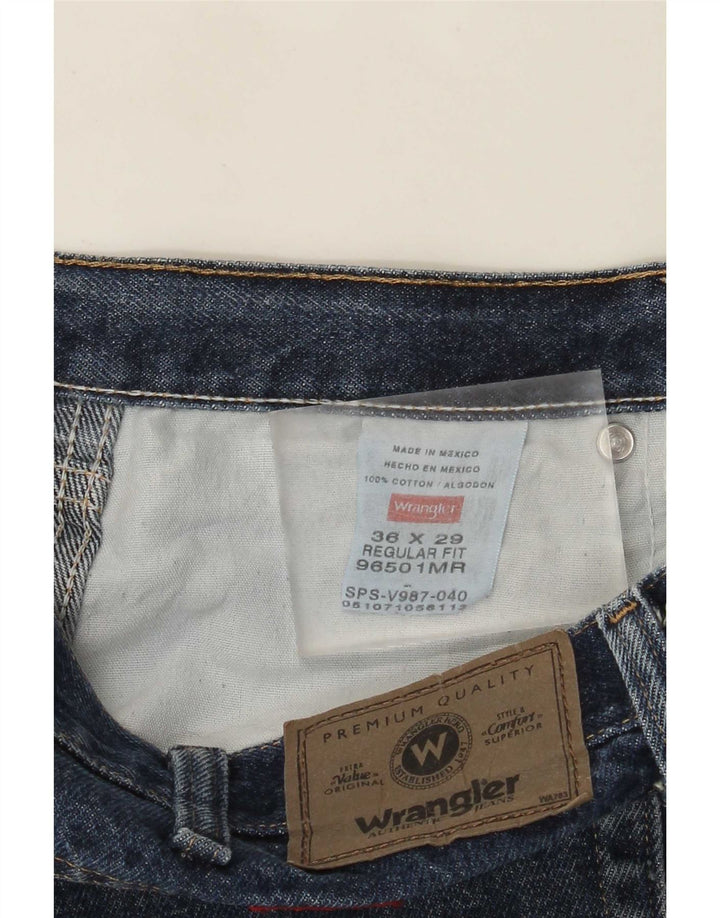 Wrangler masculino regular fit jeans reto W36 L29 algodão azul
