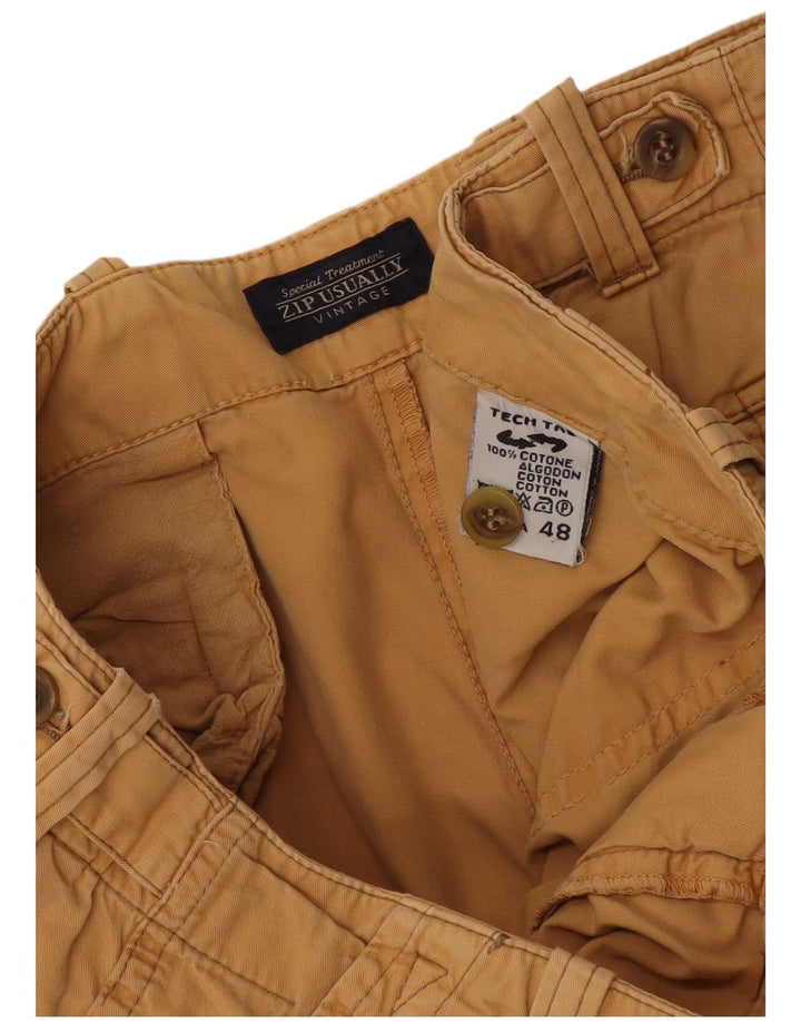 Shorts Chino Masculino Vintage IT 48 Médio W32 Algodão Amarelo