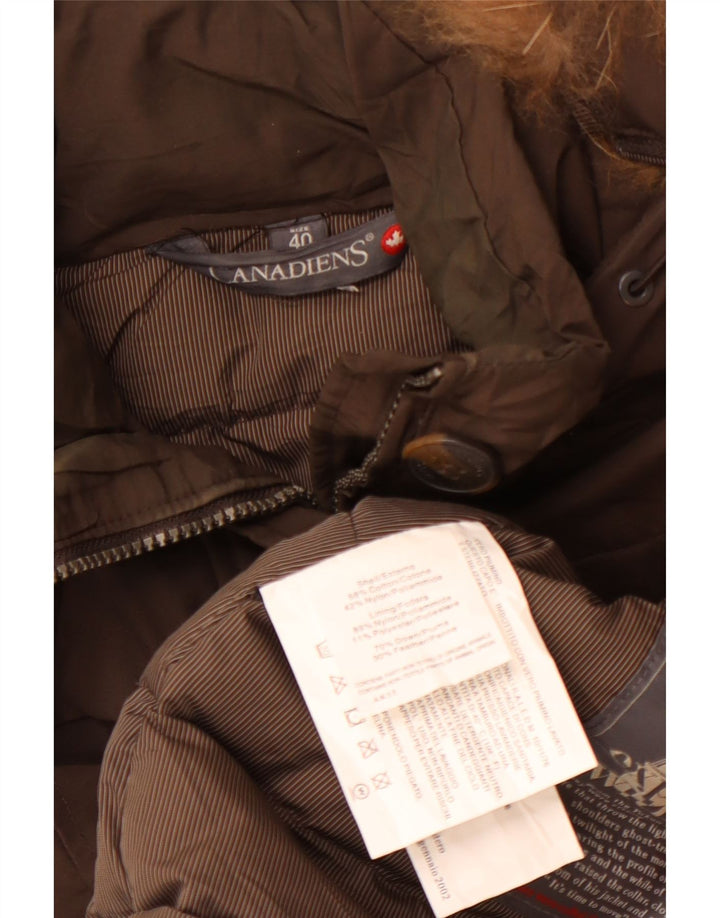 Jaqueta feminina acolchoada com capuz CANADIENS EU 40 algodão marrom médio