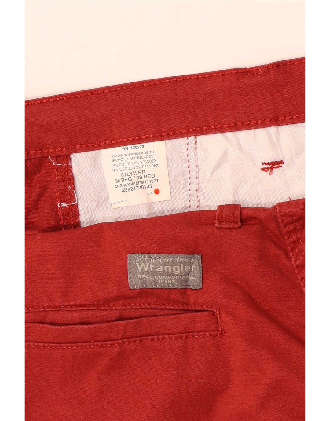 Wrangler Mens Cargo Shorts W38 XL Algodão Vermelho