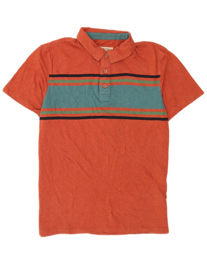 Camisa polo masculina Fat Face grande algodão colorblock laranja