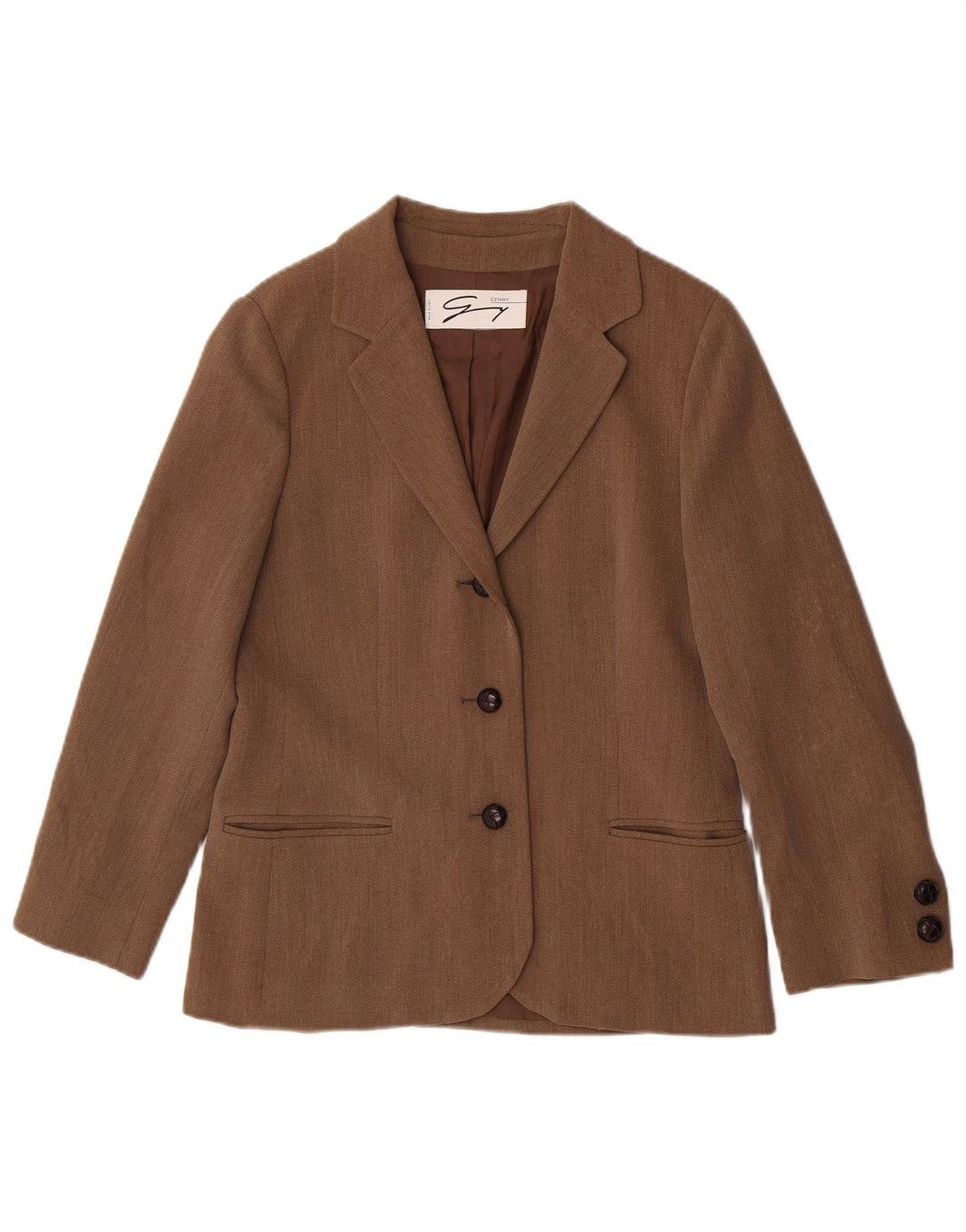 Jaqueta blazer feminina Genny com 3 botões IT 42 marrom médio