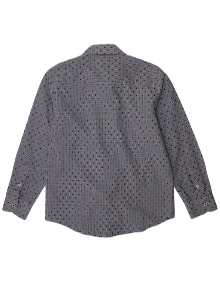 Camisa masculina John Rocha 8-9 anos algodão manchado azul