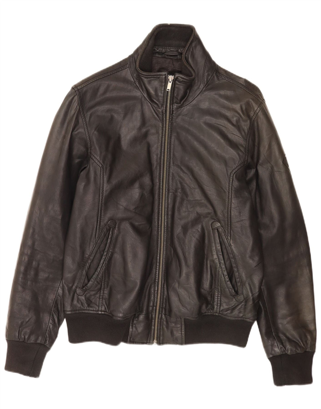 Jaqueta de couro masculina Bomboogie UK 42 XL couro preto