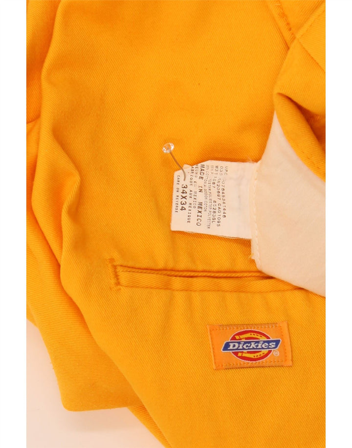 Calça Dickies masculina Crop Cargo W34 L24 poliéster amarelo