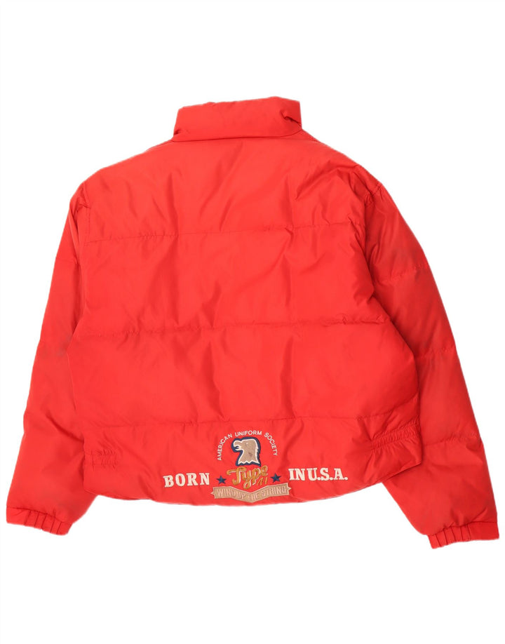 Jaqueta acolchoada gráfica uniforme masculina dos EUA UK 42 XL vermelha