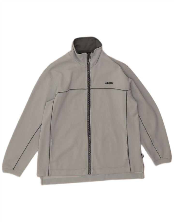 Asics Womens Tracksuit Top Jacket UK 14 Médio Cinza