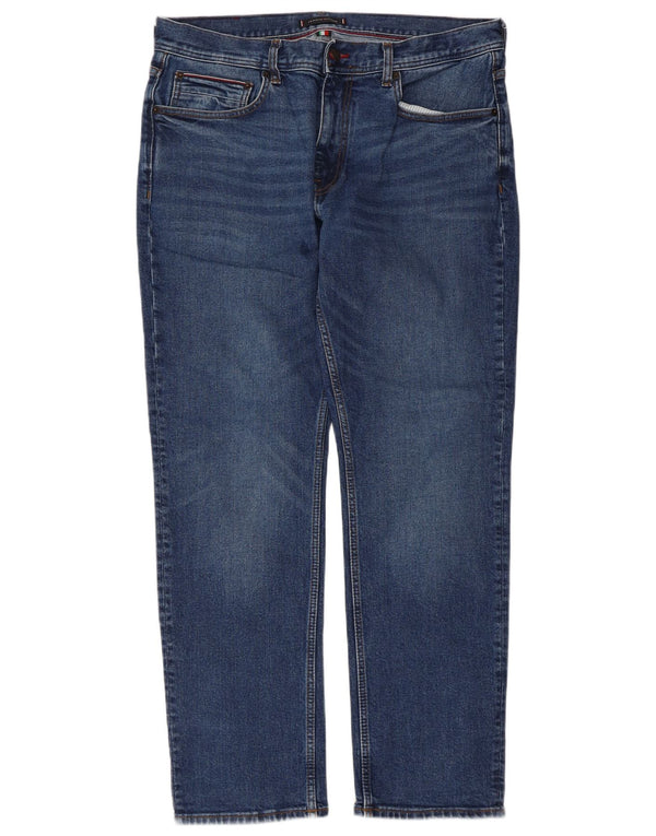 Tommy Hilfiger Masculino Denton Straight Jeans W36 L30 Azul Algodão