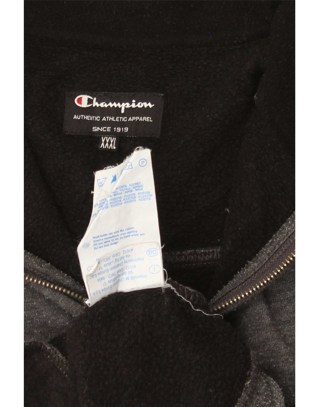 Moletom masculino Champion com zíper e gola 3XL algodão cinza