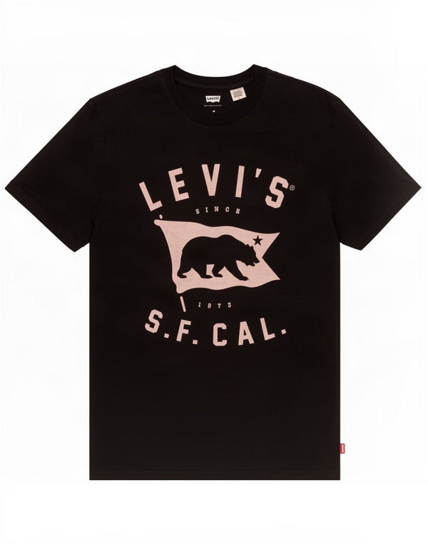 Camiseta gráfica masculina Levi's Top médio algodão preto