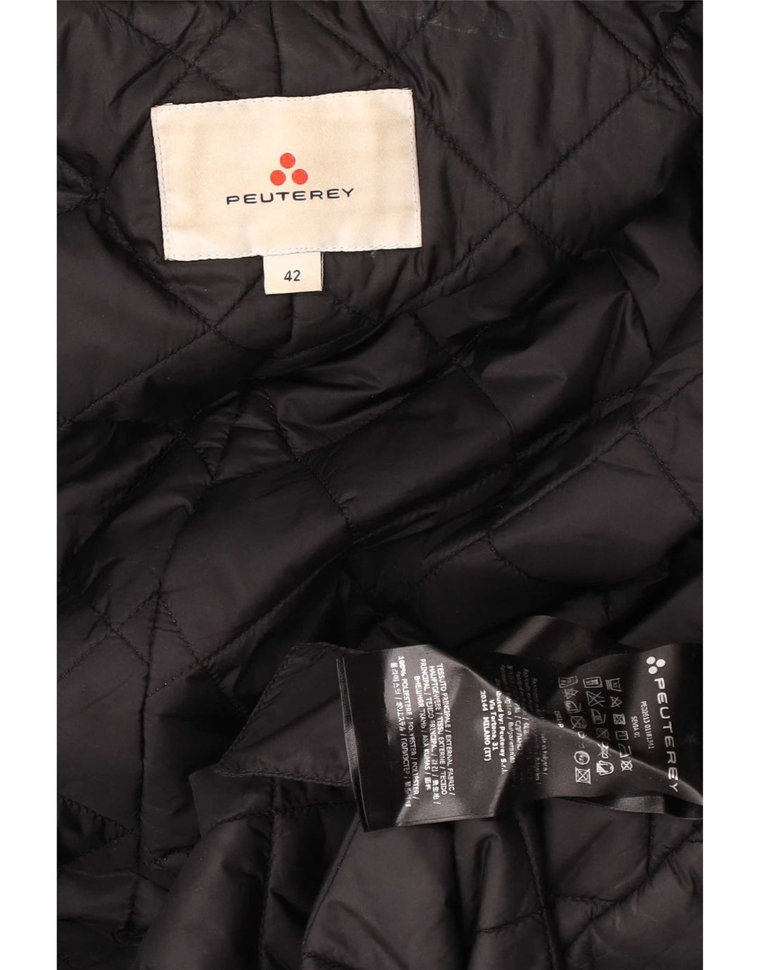 Casaco feminino acolchoado com capuz PEUTEREY IT 42 poliéster preto médio