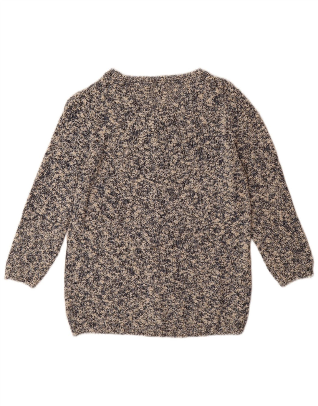 Suéter cardigã feminino MASSIMO DUTTI Reino Unido 12 algodão manchado cinza médio