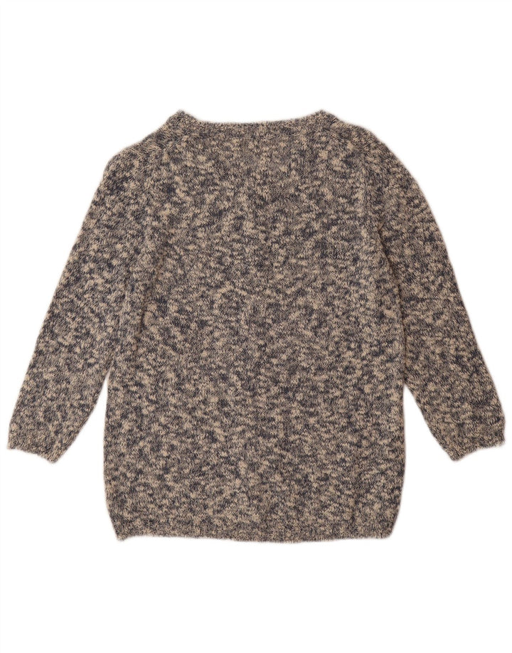 Suéter cardigã feminino MASSIMO DUTTI Reino Unido 12 algodão manchado cinza médio