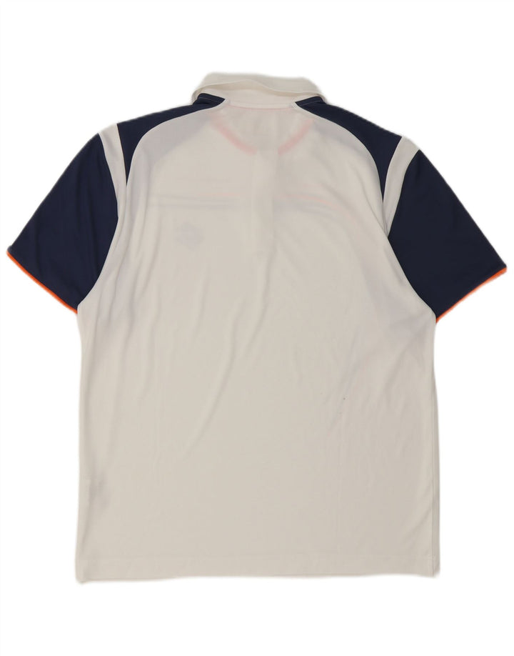 Camisa pólo gráfica masculina Lotto grande poliéster colorblock branco