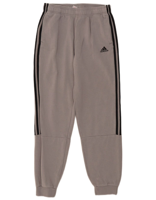 Adidas meninos calças de treino joggers 15-16 anos cinza algodão