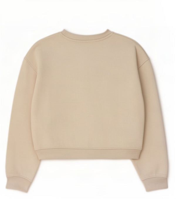 Moletom Zara feminino cropped UK 14 médio off white algodão
