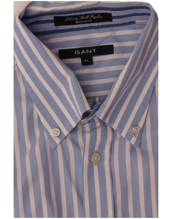 Camisa masculina Gant Regular Fit XL algodão listrado azul