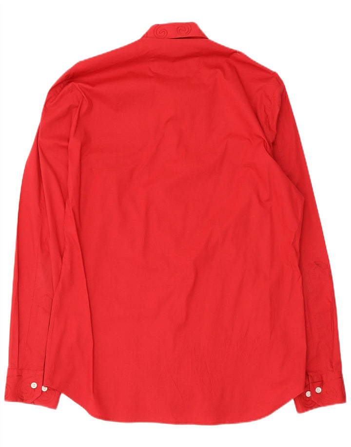 Camisa masculina Hugo Boss médio vermelho paisley algodão