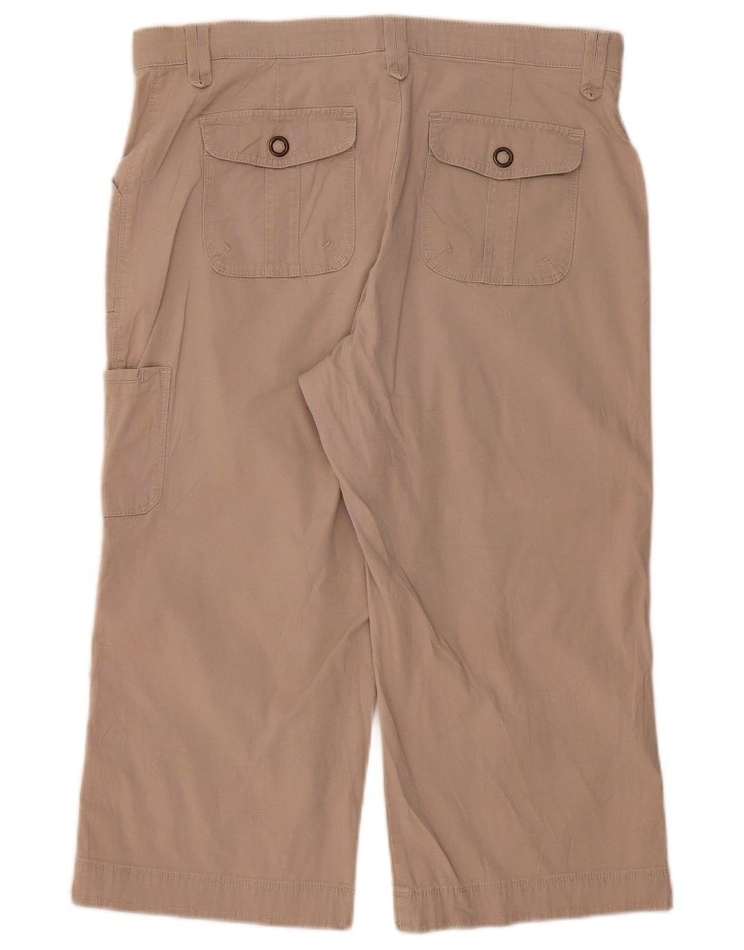 Calça cargo feminina LEE Capri US 14 XL W36 L21 algodão bege