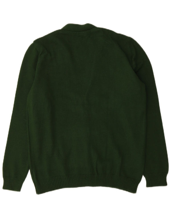 Suéter Cardigan Feminino Vintage Reino Unido 14 Grande Verde